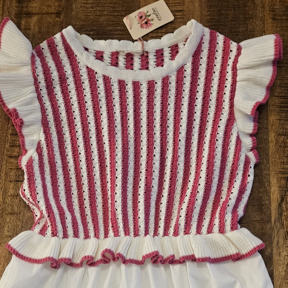 Entro Pink and White Maxi Dress - Picture 3 of 3
